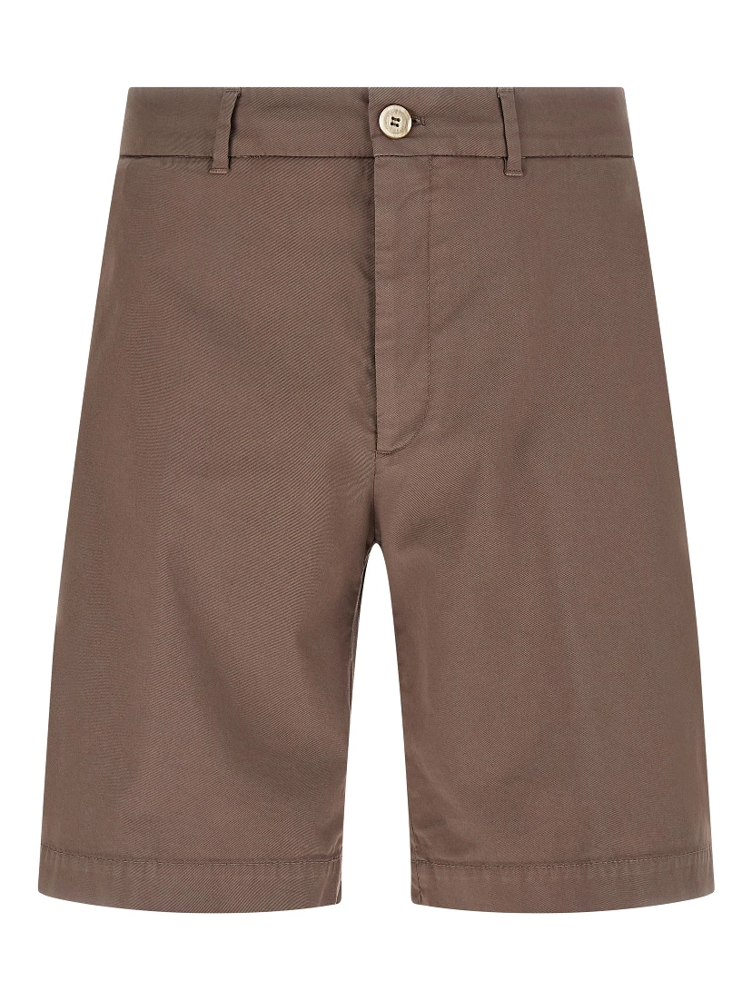 Brown Cotton Bermuda Shorts