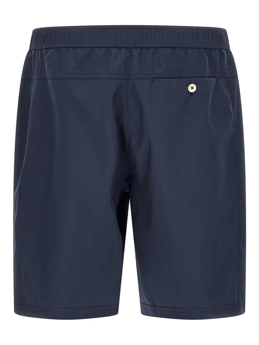Blue Polyester Bermuda Shorts