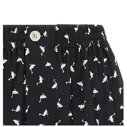 Bicolor Silk Bermuda Shorts