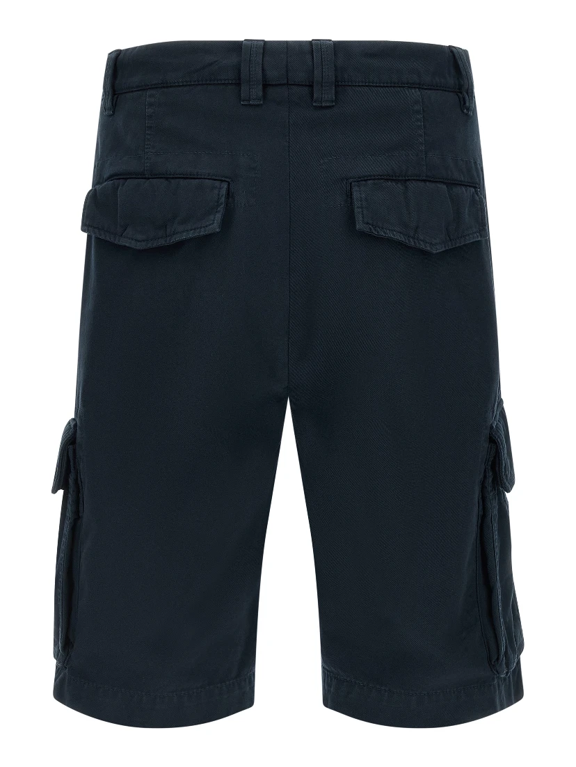 Blue Cotton Bermuda Shorts