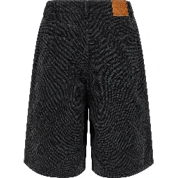 Black Cotton Bermuda Shorts