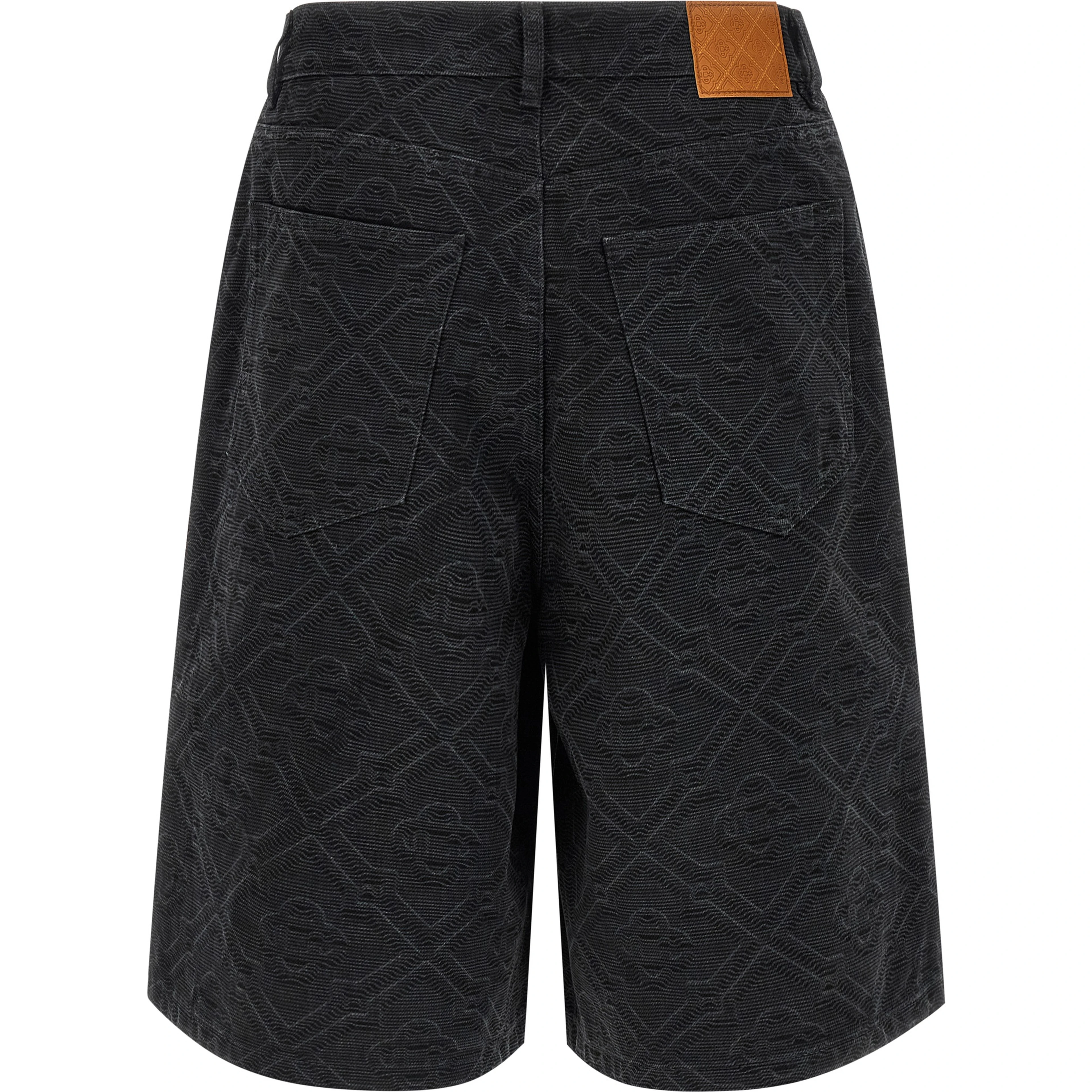 Black Cotton Bermuda Shorts
