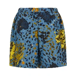 Blue Polyester Bermuda Shorts