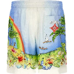 Multicolor Silk Bermuda Shorts