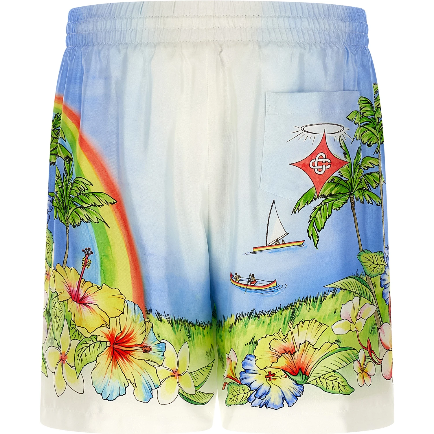 Multicolor Silk Bermuda Shorts