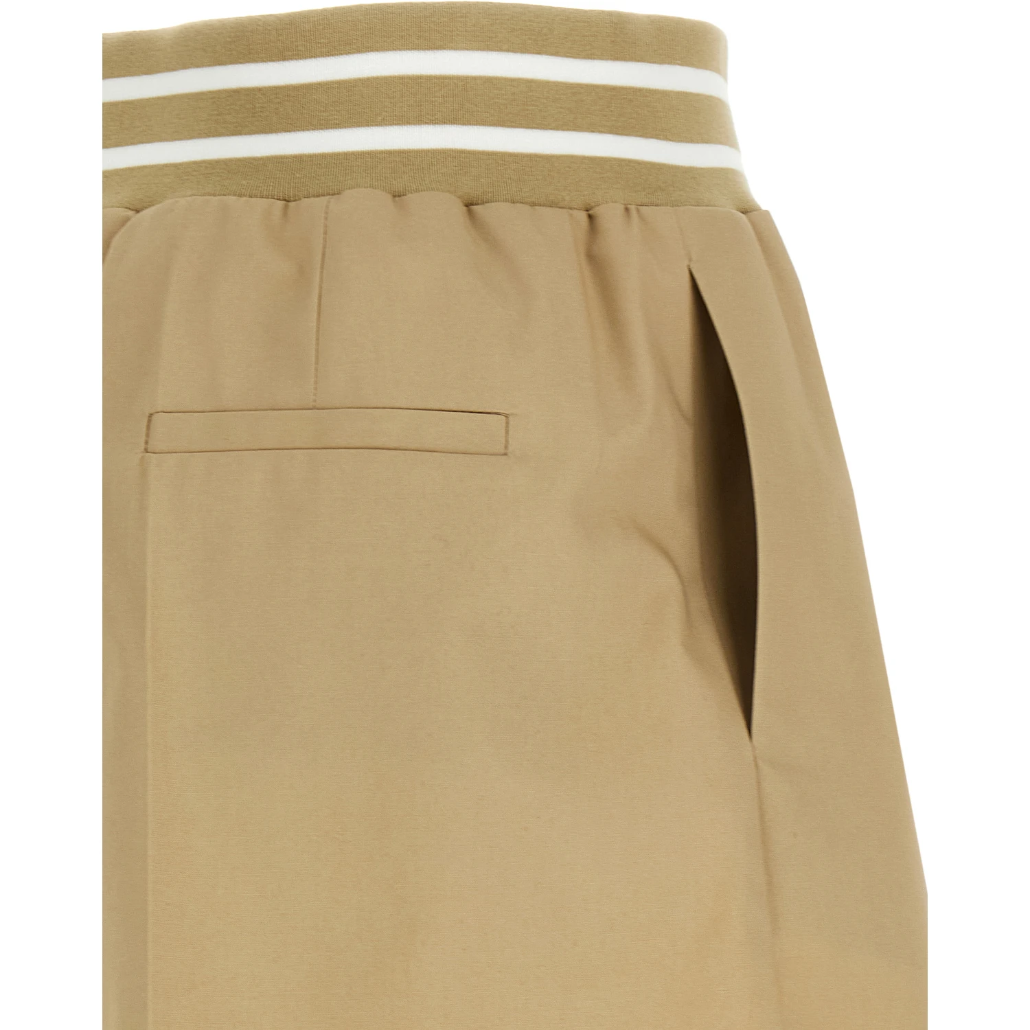 Beige Cotton Bermuda Shorts
