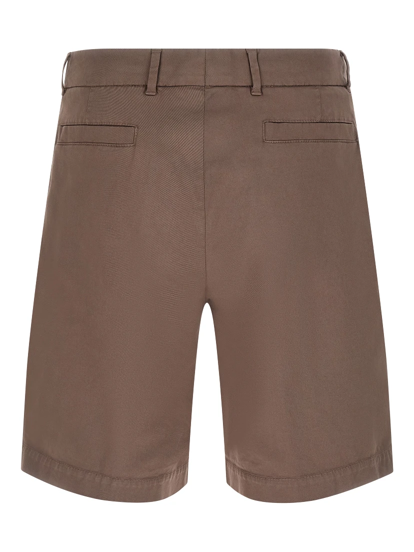 Brown Cotton Bermuda Shorts