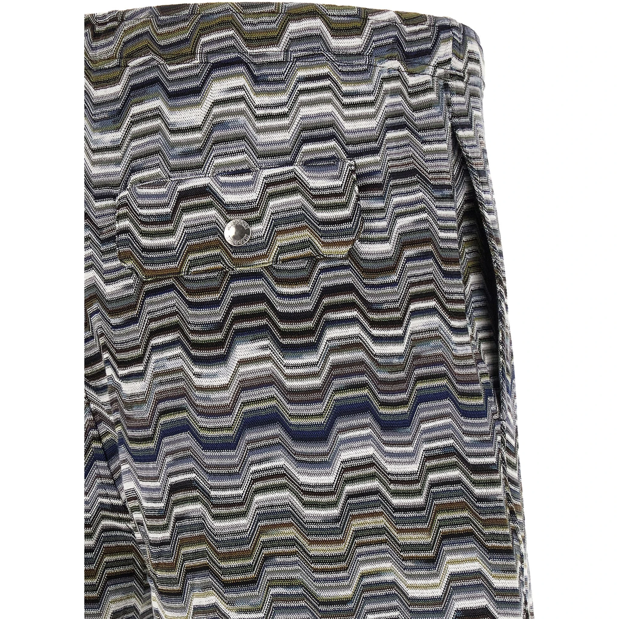 Bicolor Cotton Bermuda Shorts