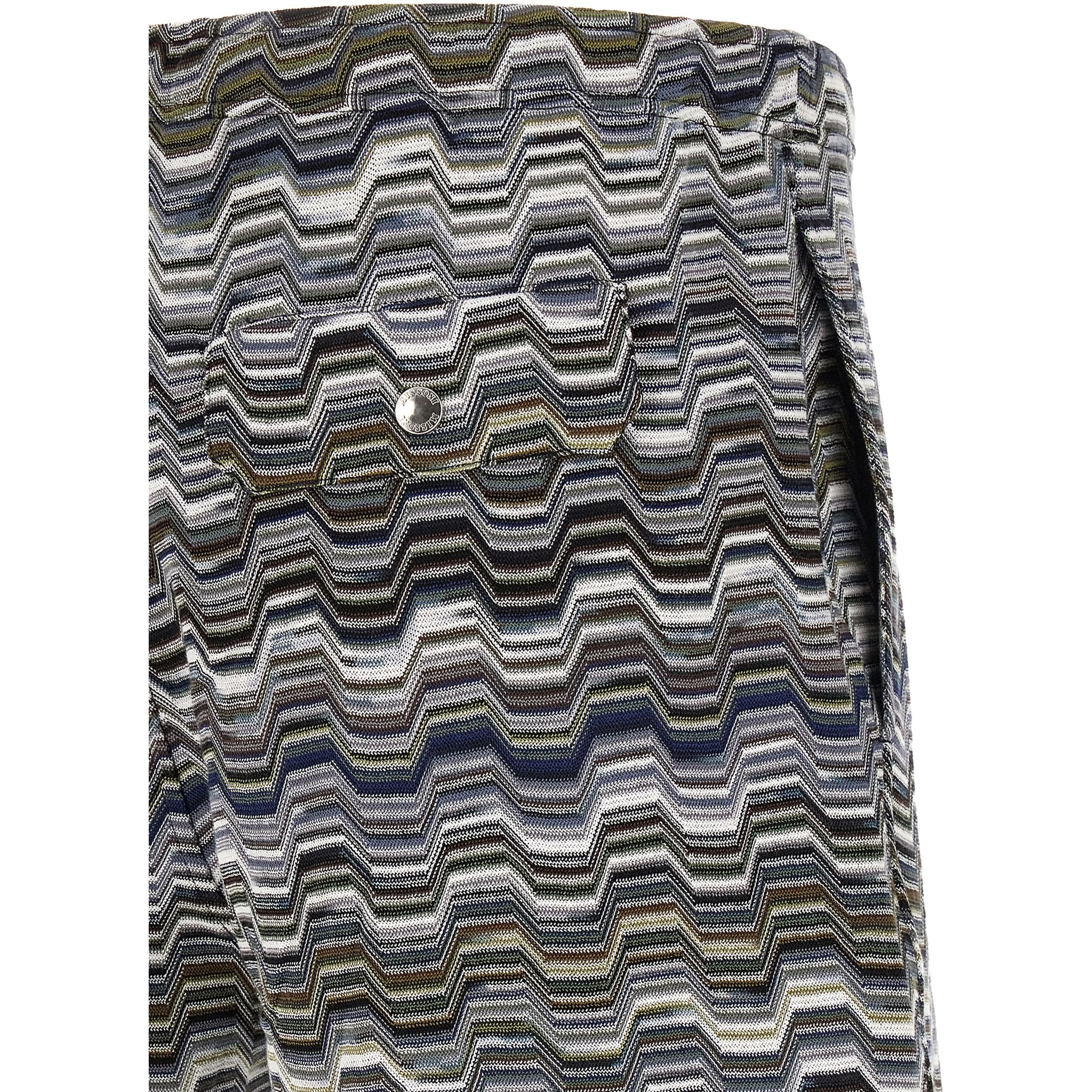 Bicolor Cotton Bermuda Shorts