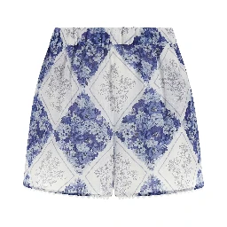Blue Stingray Leather / Ray Skin Bermuda Shorts