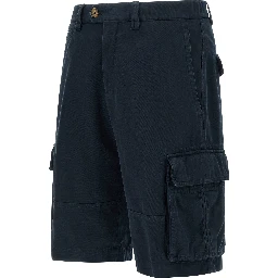 Blue Cotton Bermuda Shorts