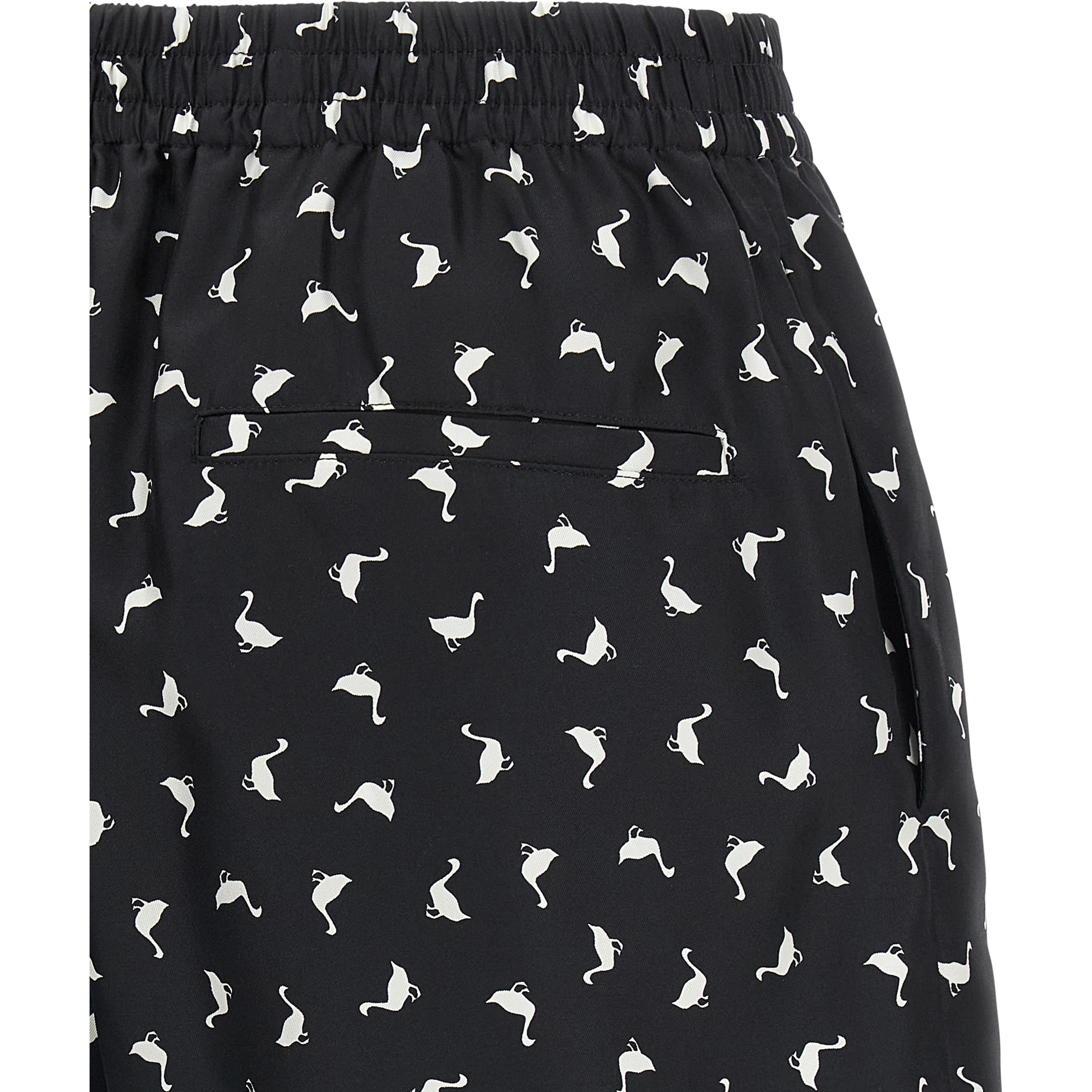 Bicolor Silk Bermuda Shorts