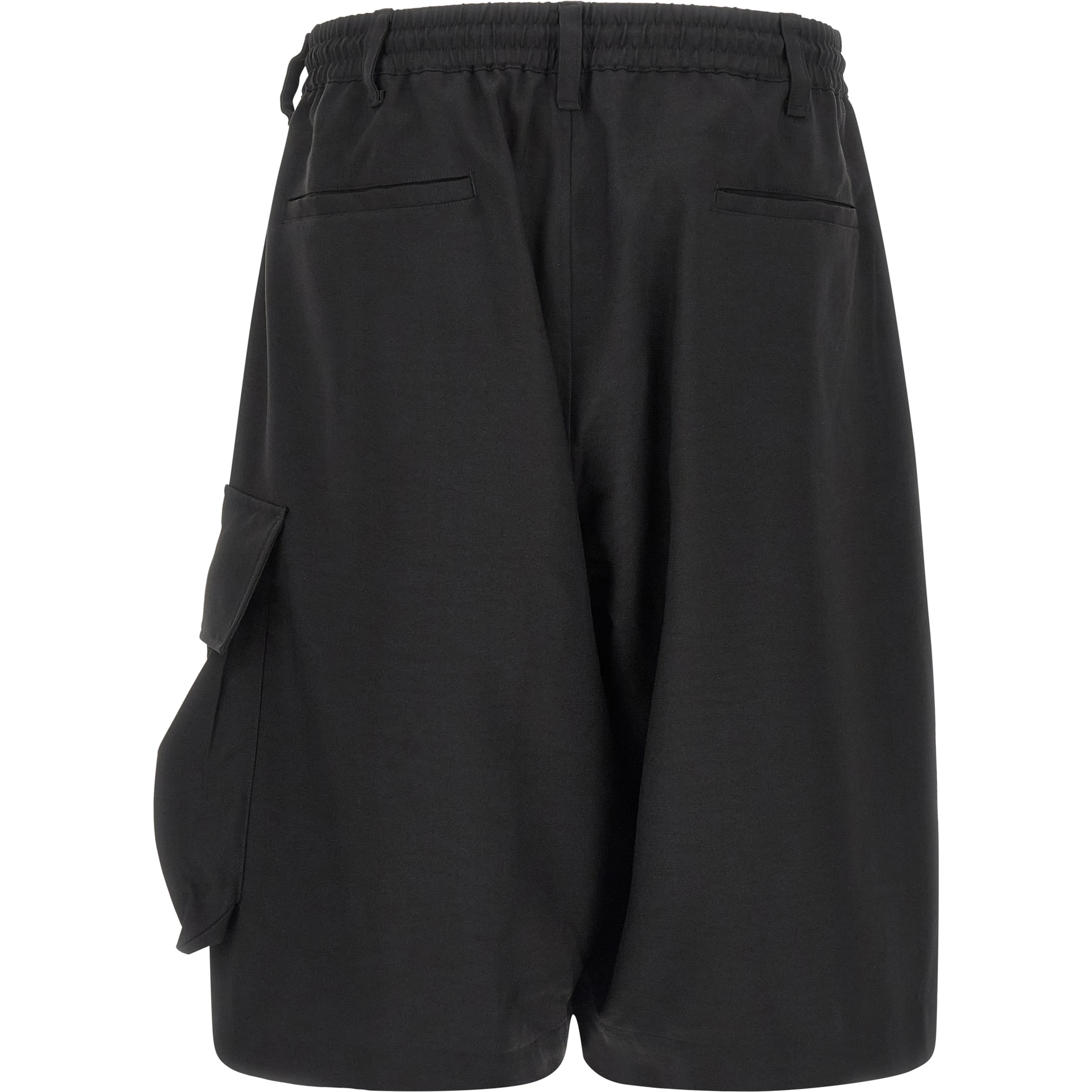 Black Polyester Bermuda Shorts