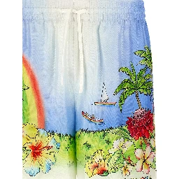 Multicolor Silk Bermuda Shorts