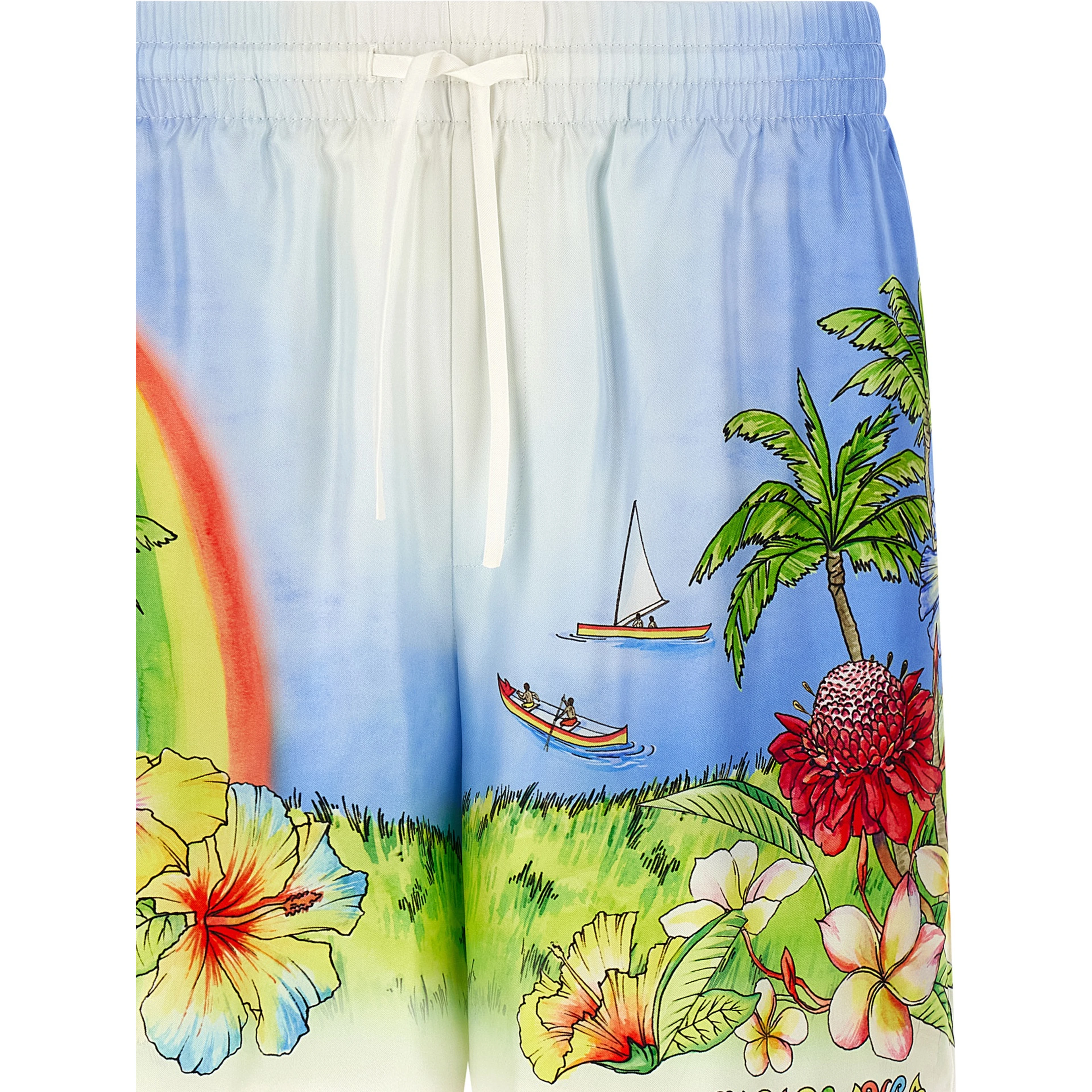 Multicolor Silk Bermuda Shorts