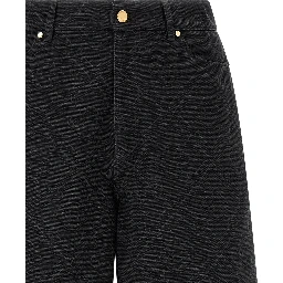 Black Cotton Bermuda Shorts