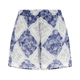 Blue Stingray Leather / Ray Skin Bermuda Shorts