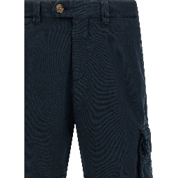Blue Cotton Bermuda Shorts