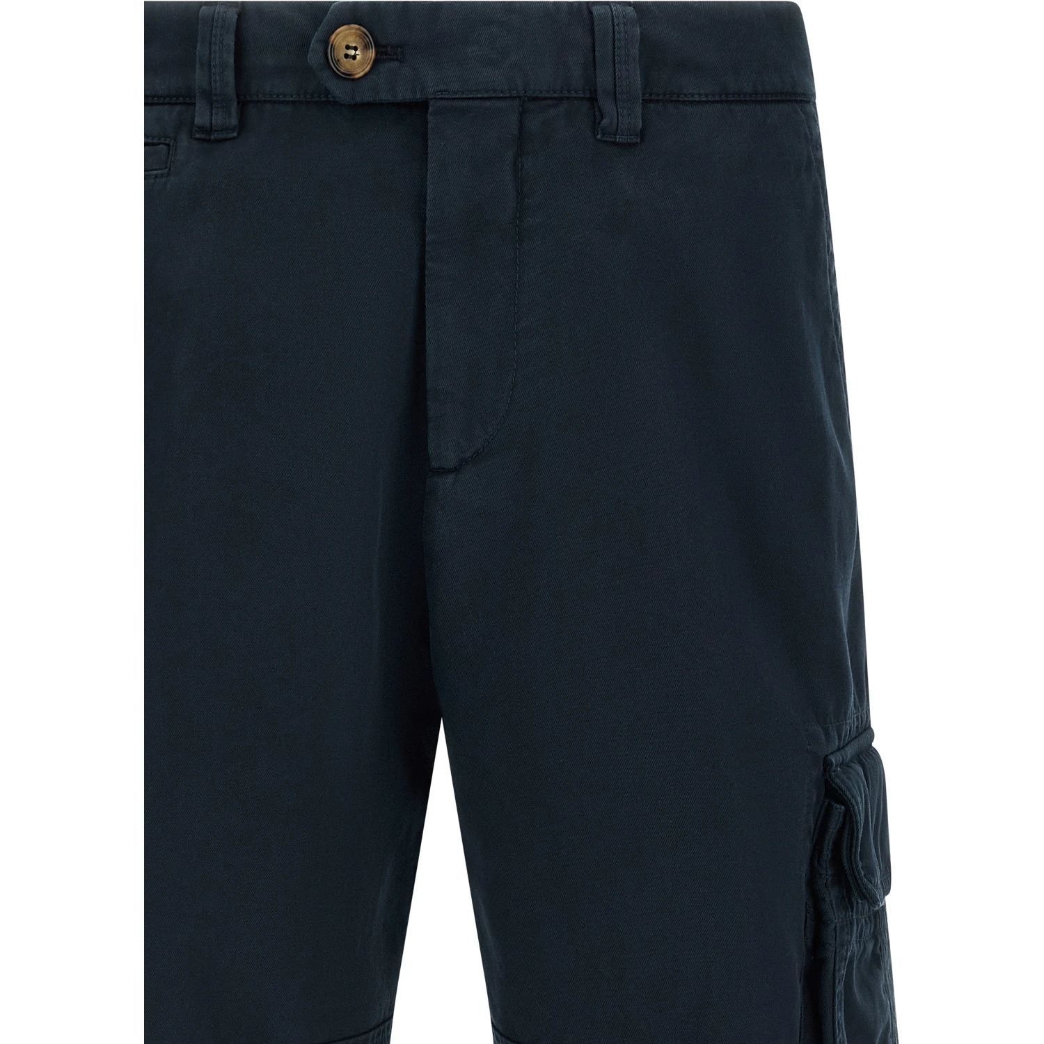 Blue Cotton Bermuda Shorts