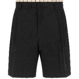 Black Wool Bermuda Shorts