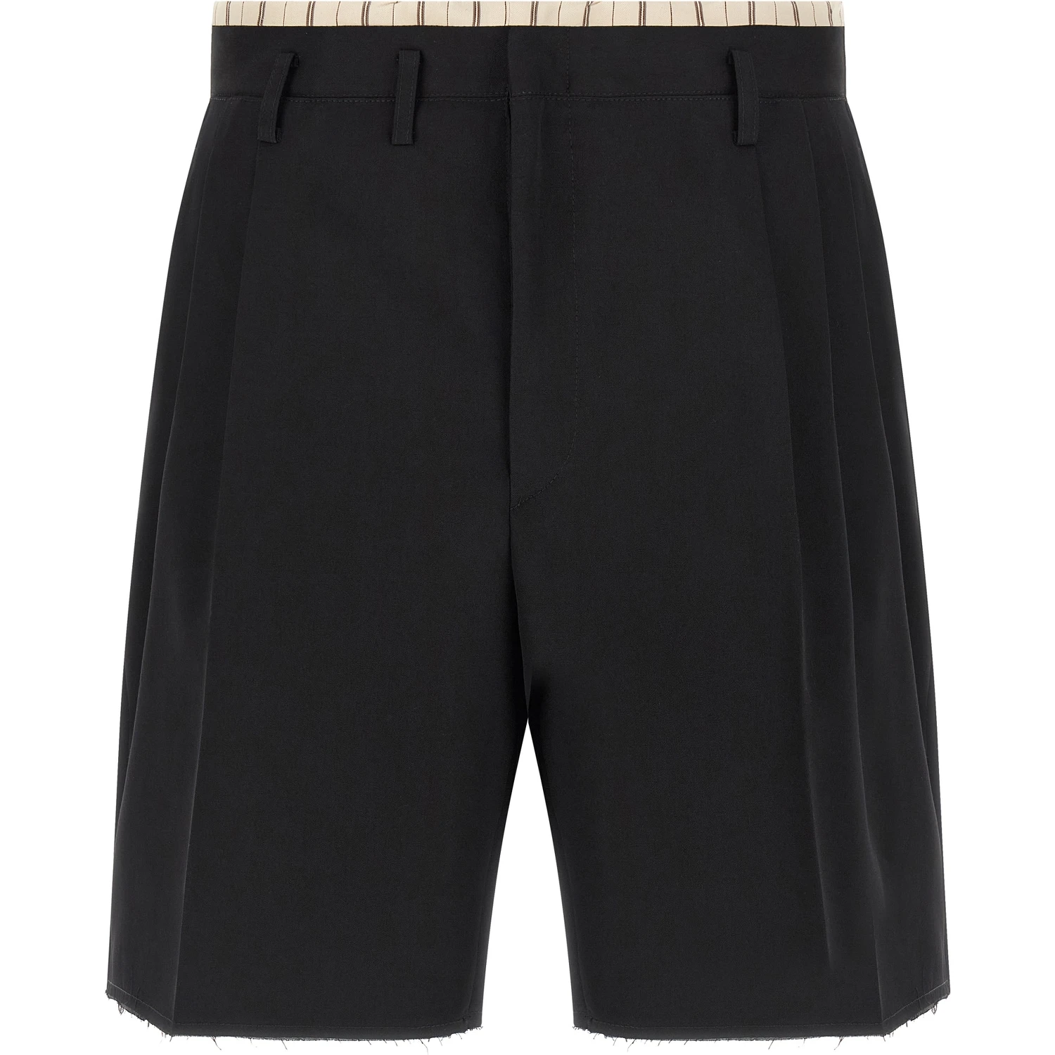 Black Wool Bermuda Shorts