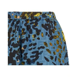 Blue Polyester Bermuda Shorts