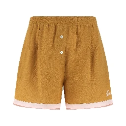 Bicolor Calfskin Bermuda Shorts