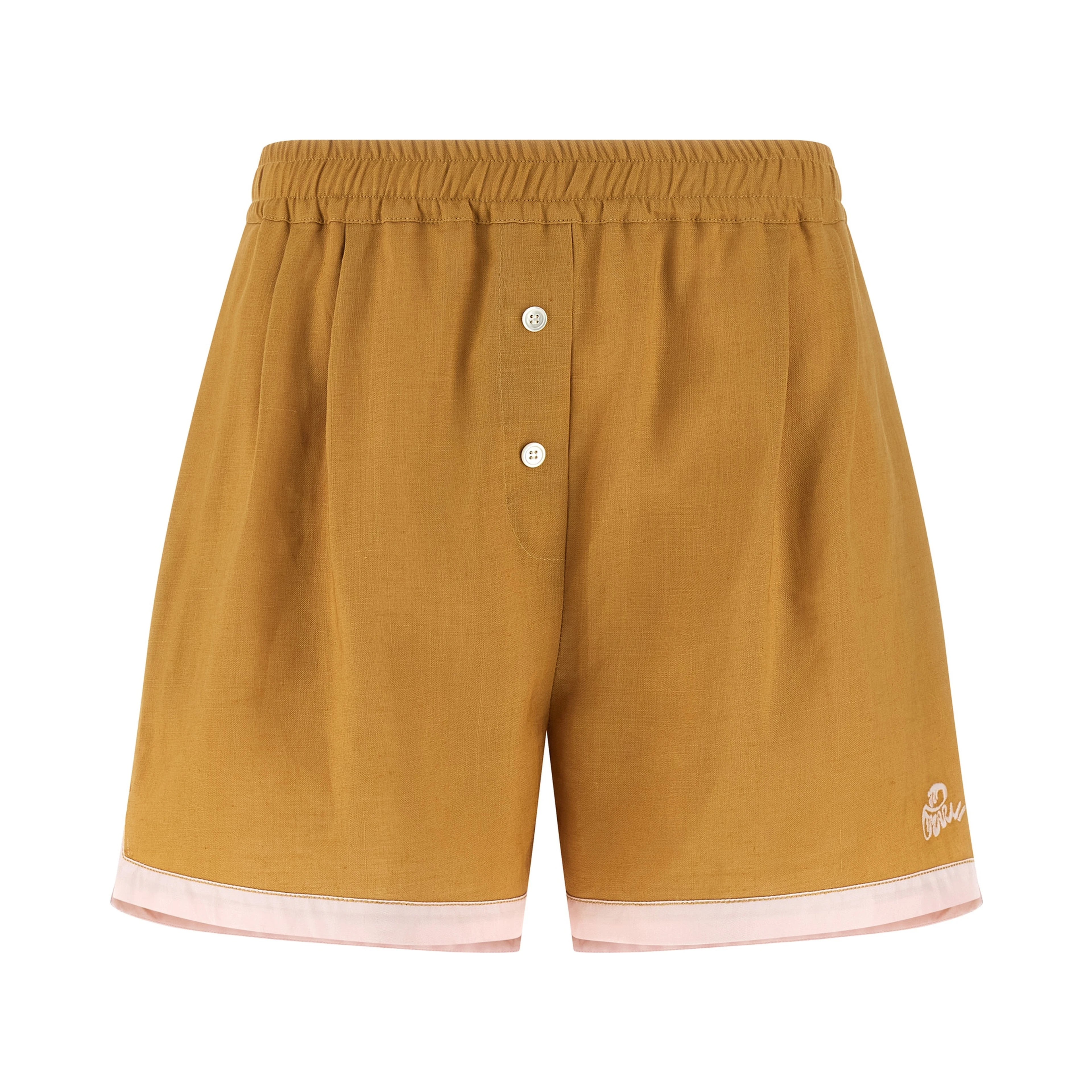 Bicolor Calfskin Bermuda Shorts
