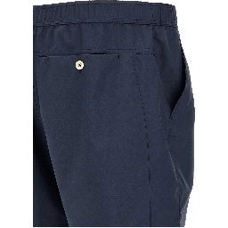 Blue Polyester Bermuda Shorts