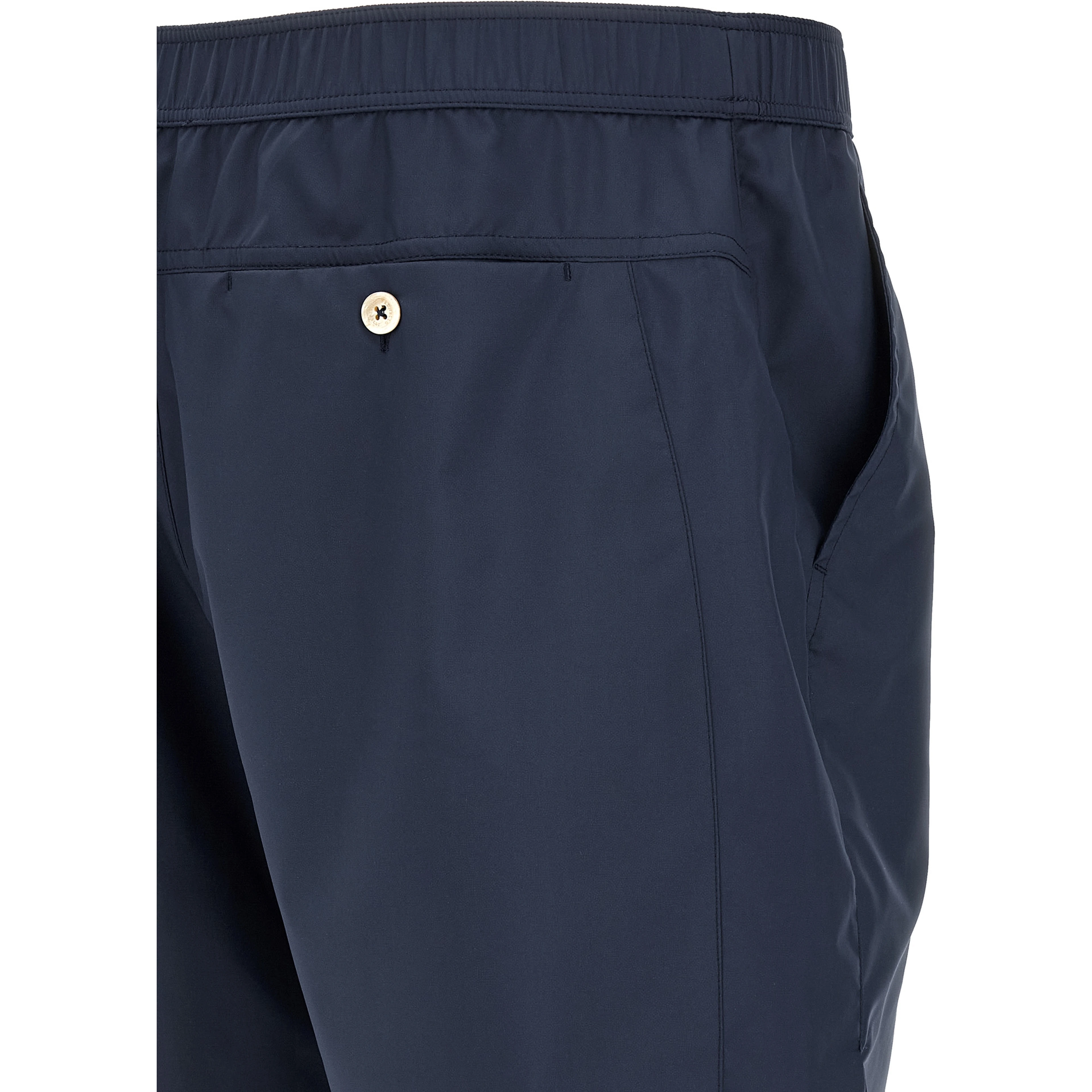 Blue Polyester Bermuda Shorts