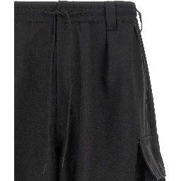 Black Polyester Bermuda Shorts