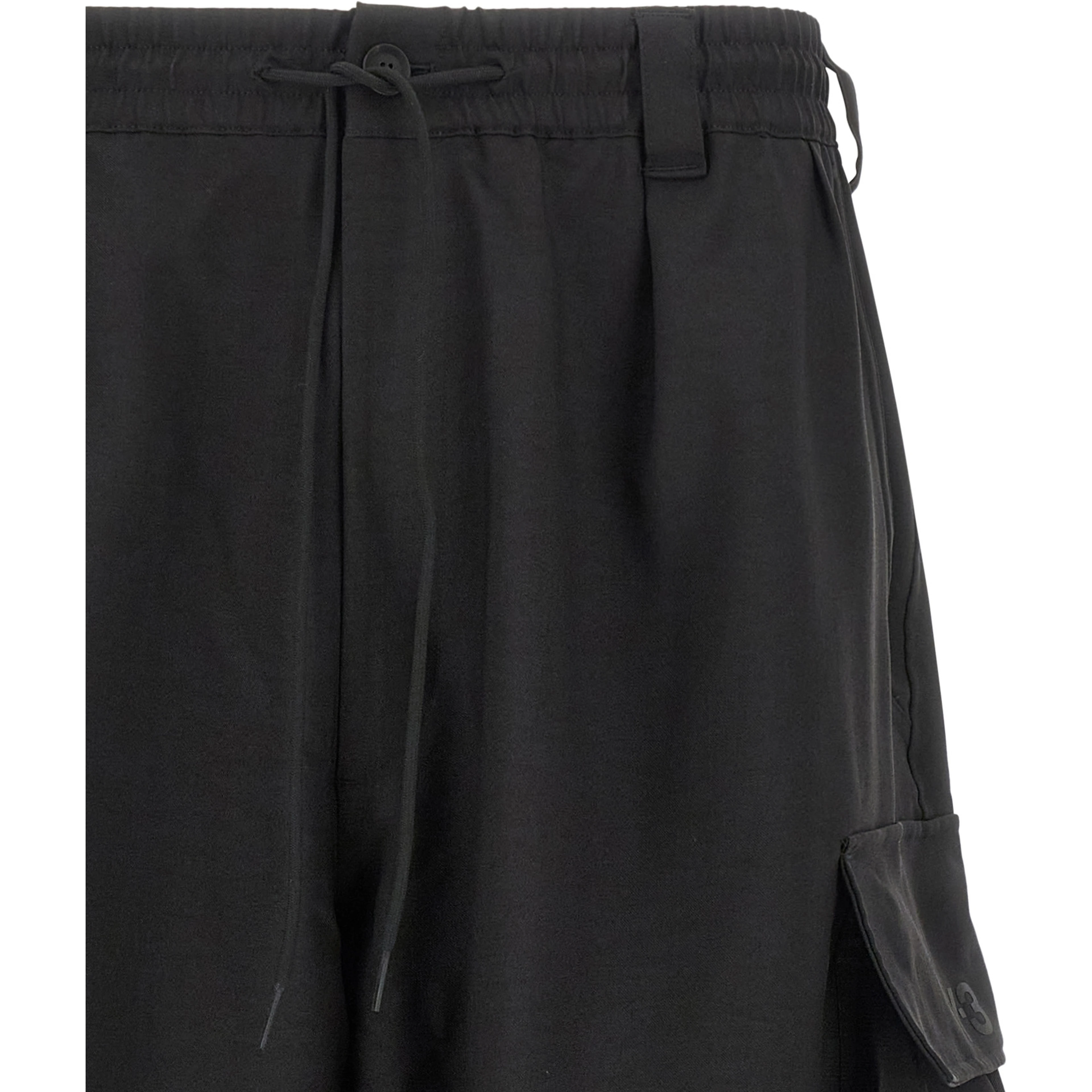 Black Polyester Bermuda Shorts
