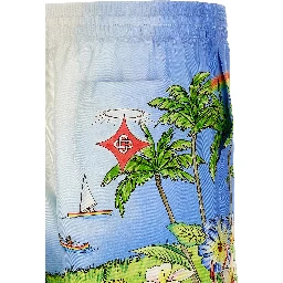 Multicolor Silk Bermuda Shorts