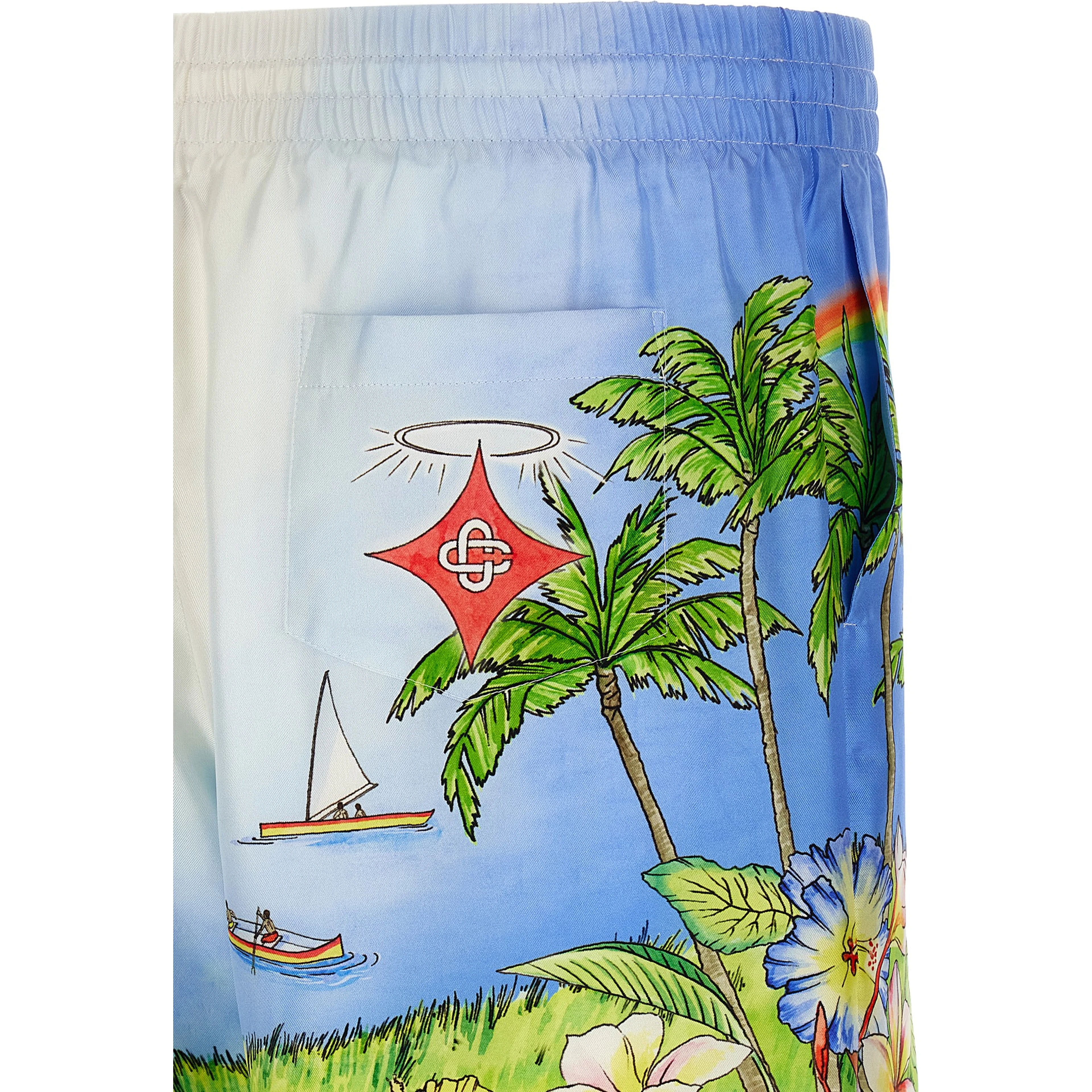 Multicolor Silk Bermuda Shorts