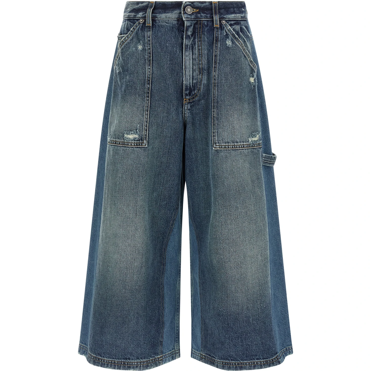 Blue Cotton Bermuda Shorts