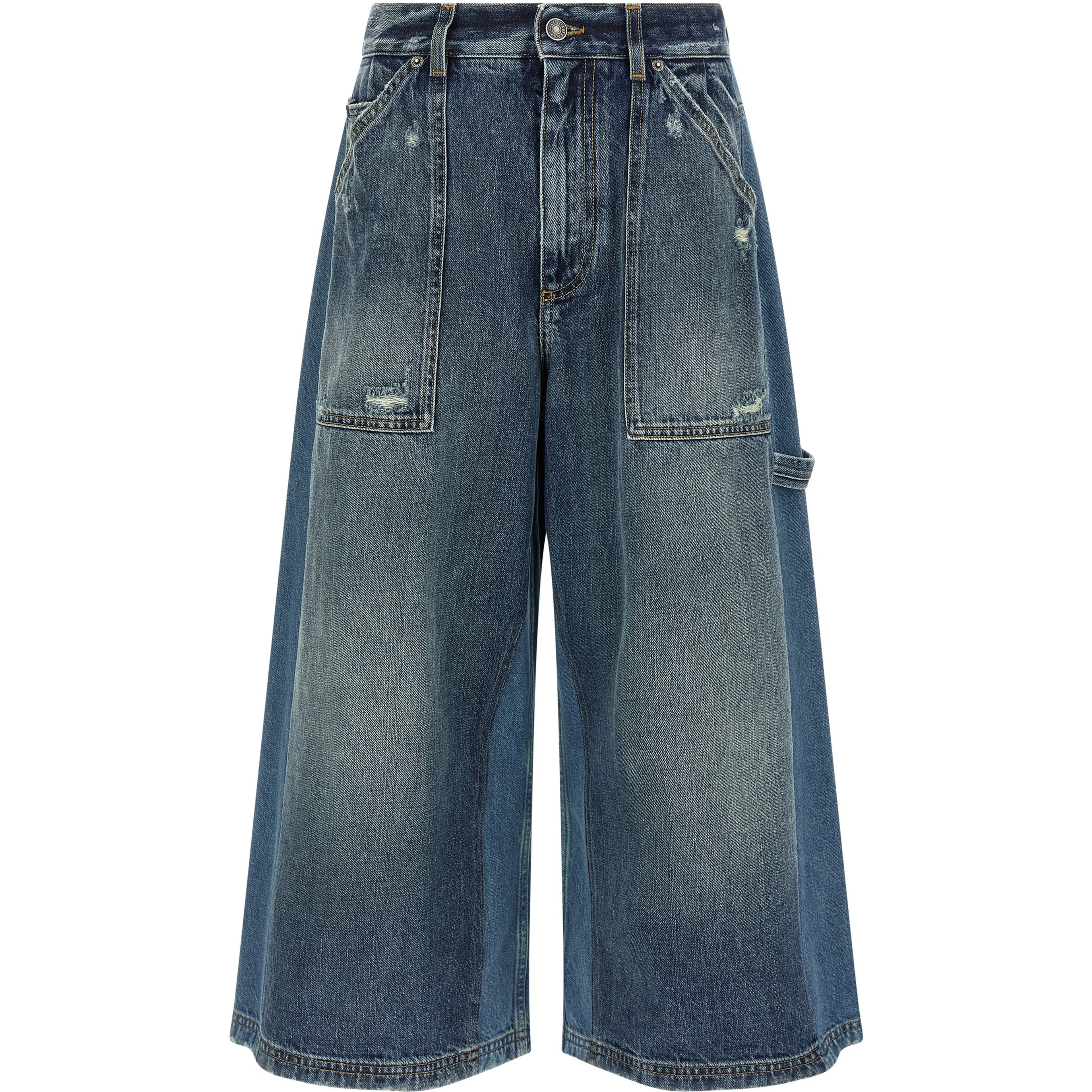 Blue Cotton Bermuda Shorts