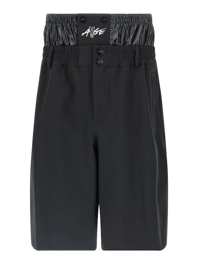 Black Polyamide Bermuda Shorts