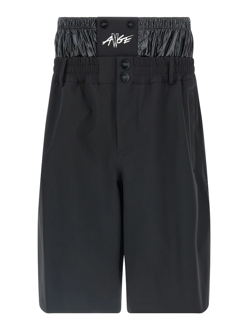 Black Polyamide Bermuda Shorts