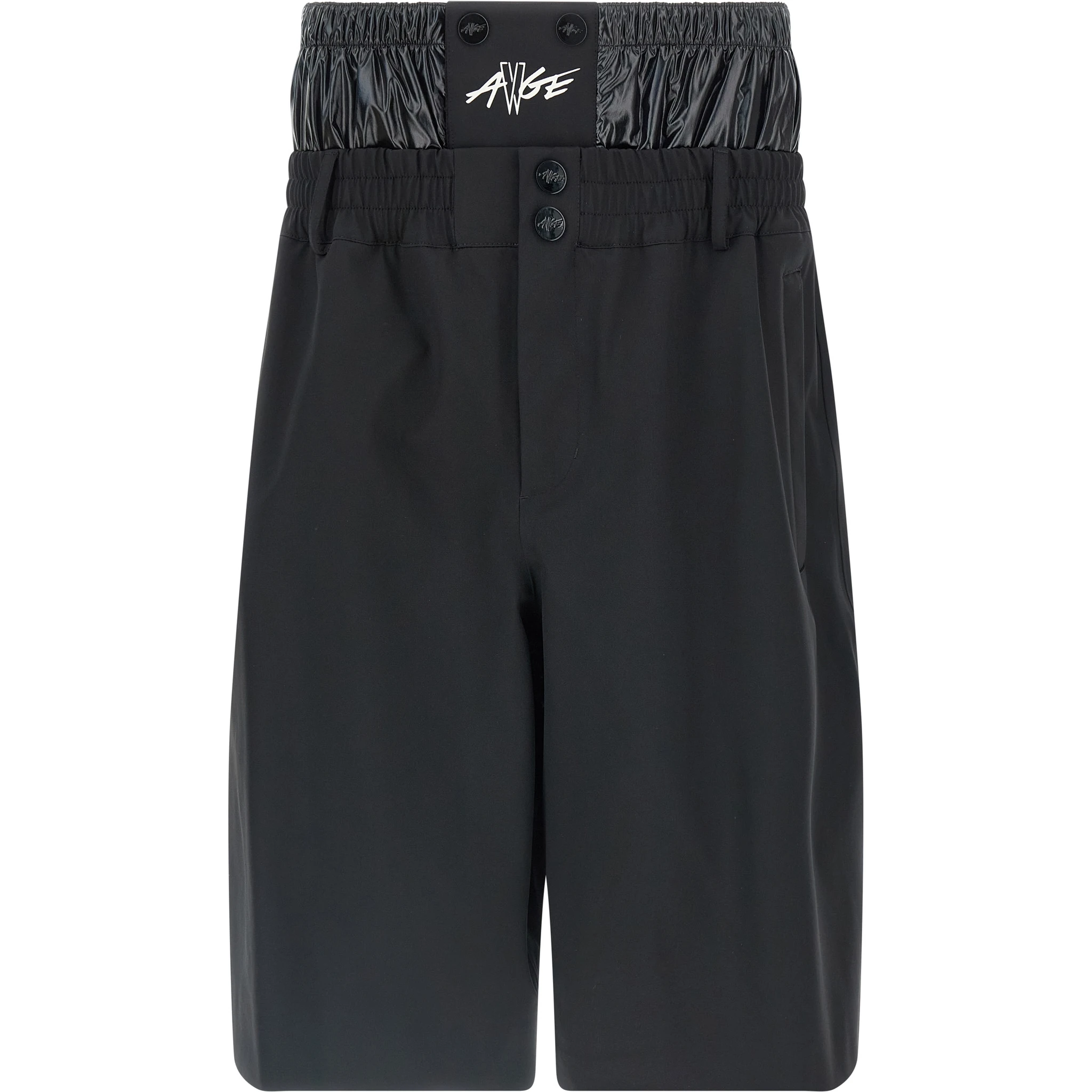 Black Polyamide Bermuda Shorts