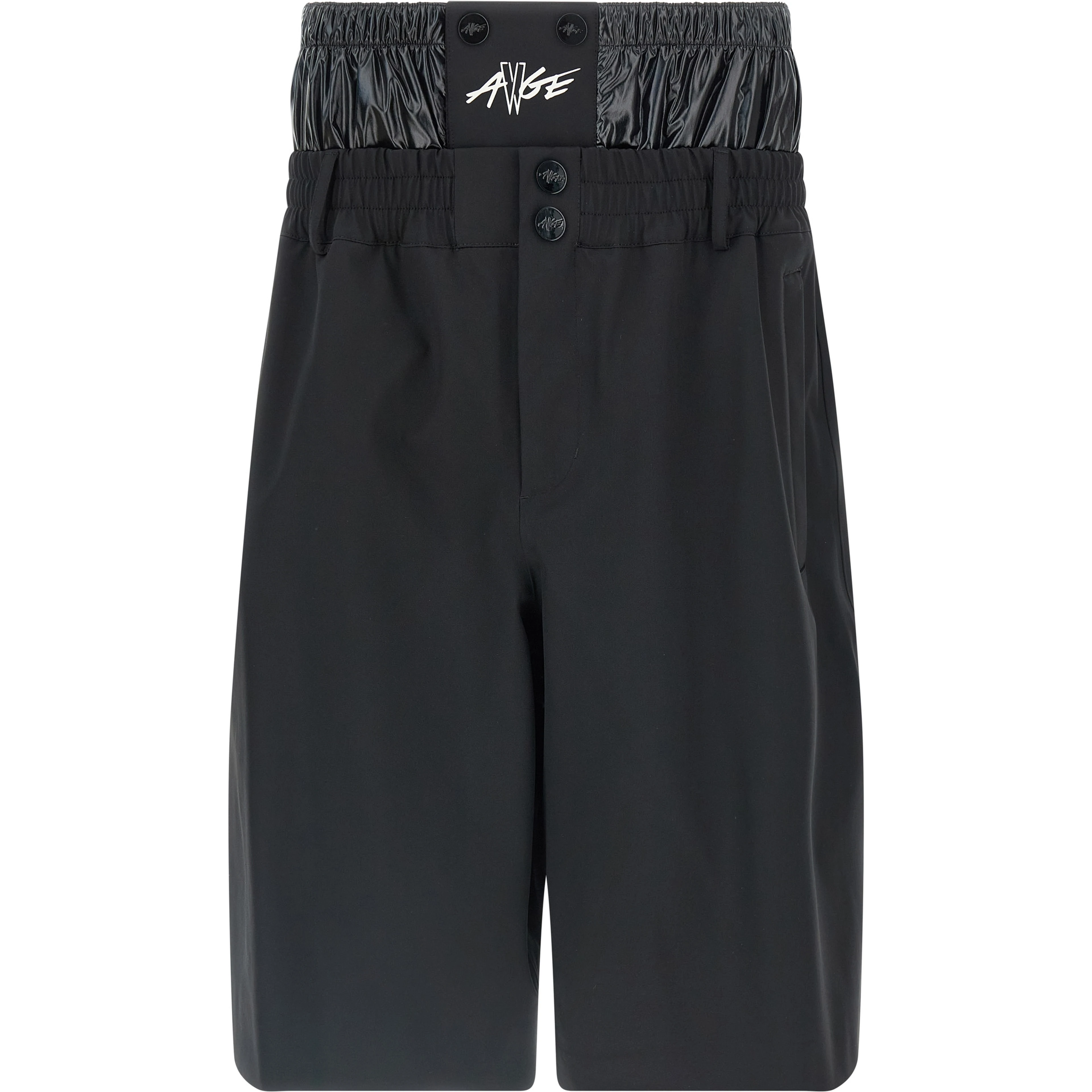 Black Polyamide Bermuda Shorts