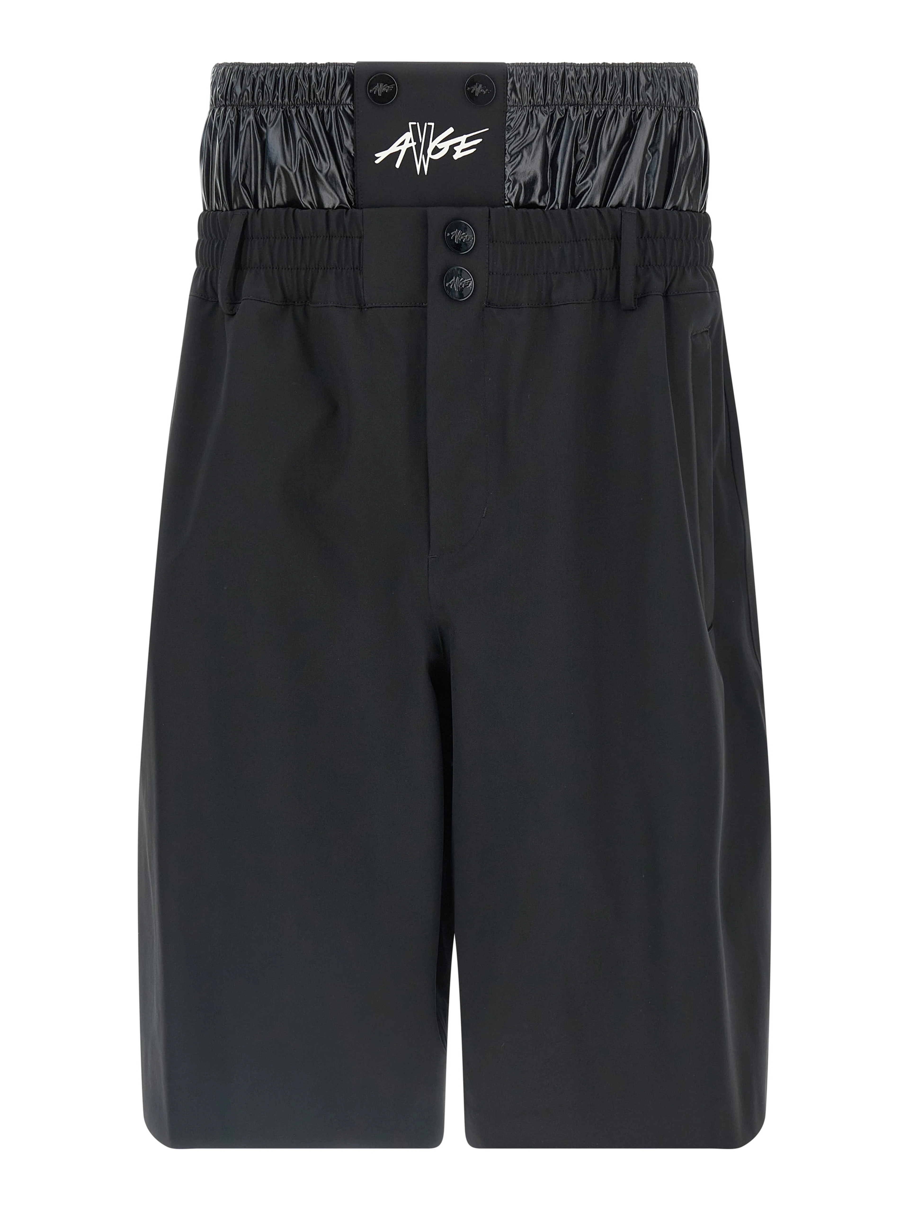 Black Polyamide Bermuda Shorts