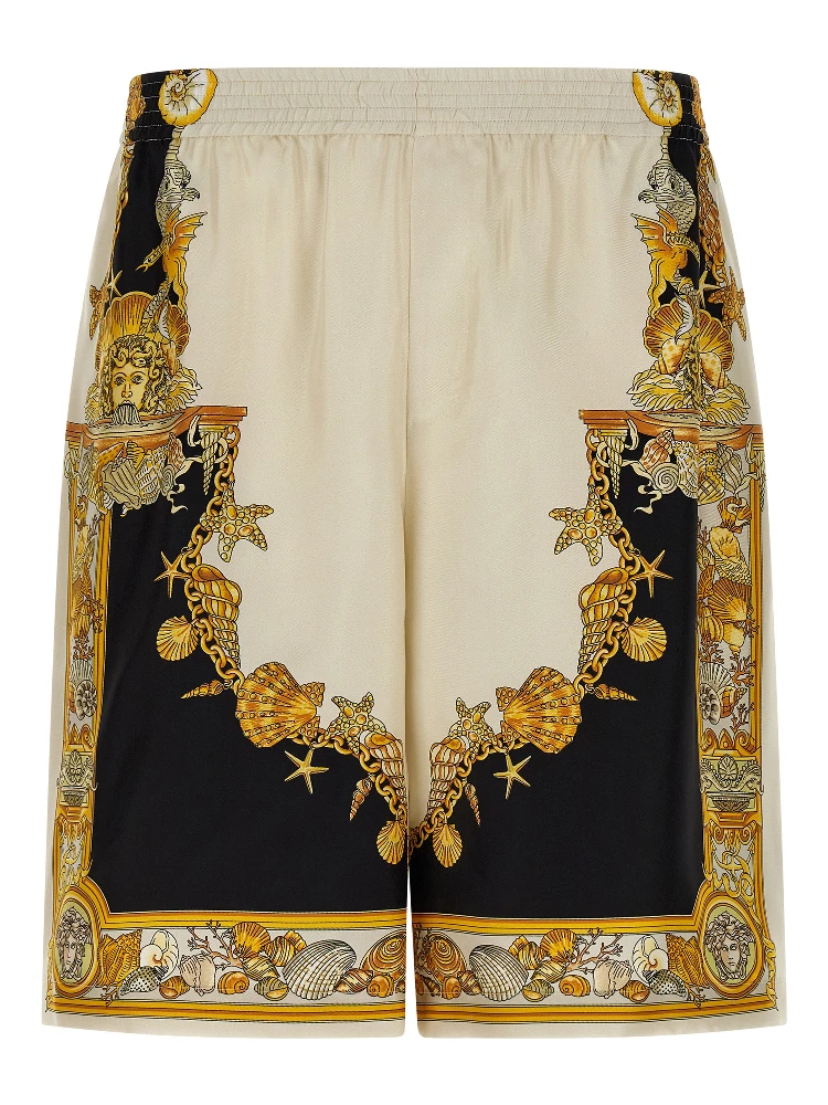 Multicolor Silk Bermuda Shorts