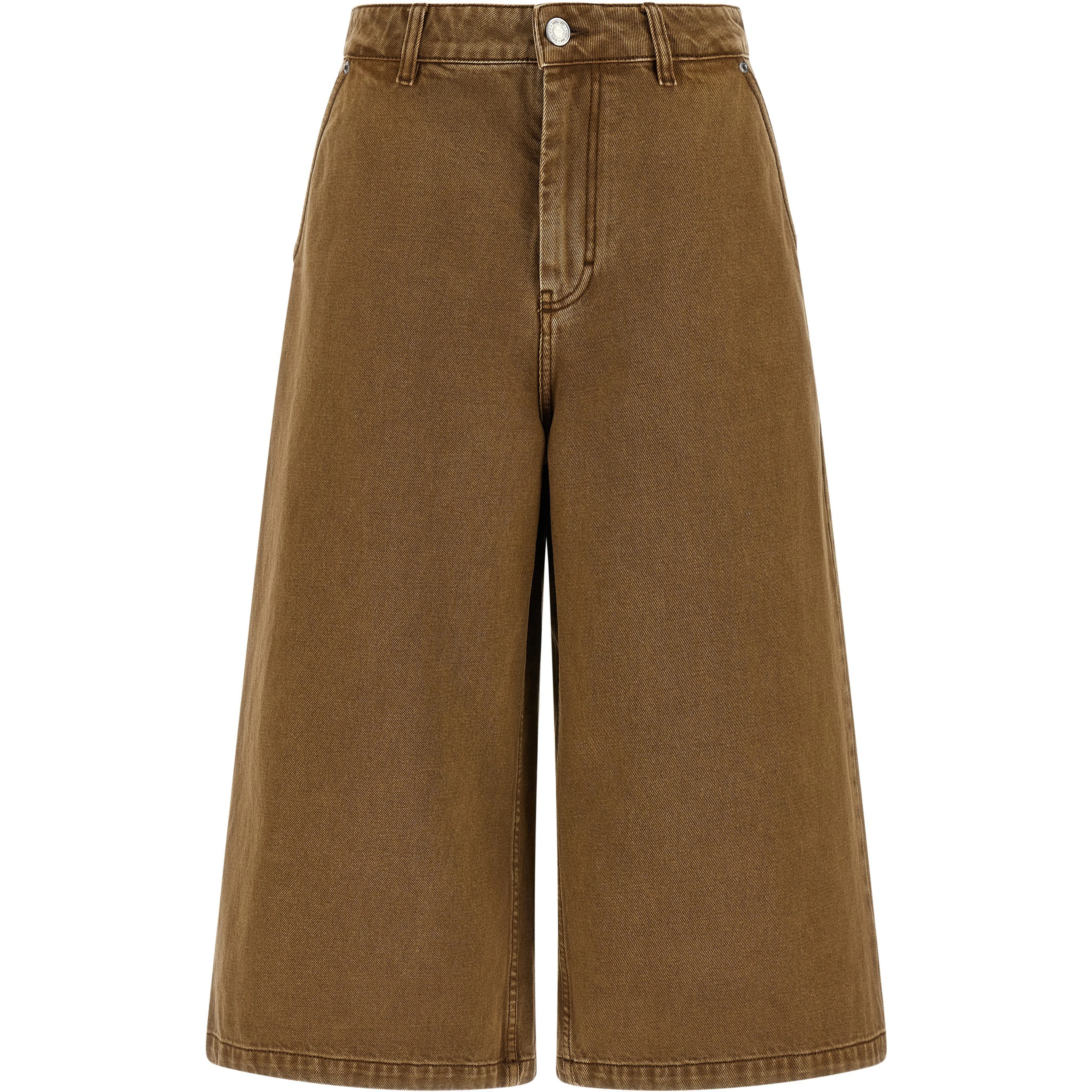 Brown Cotton Bermuda Shorts
