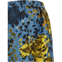 Blue Polyester Bermuda Shorts