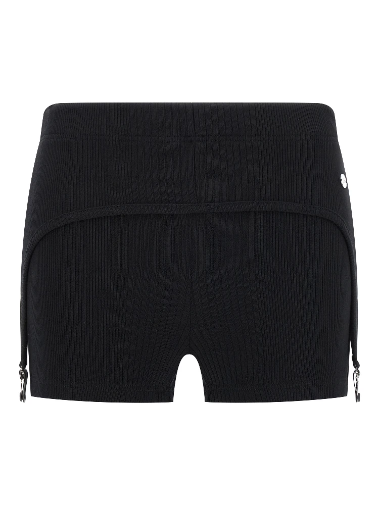 Black Cotton Bermuda Shorts