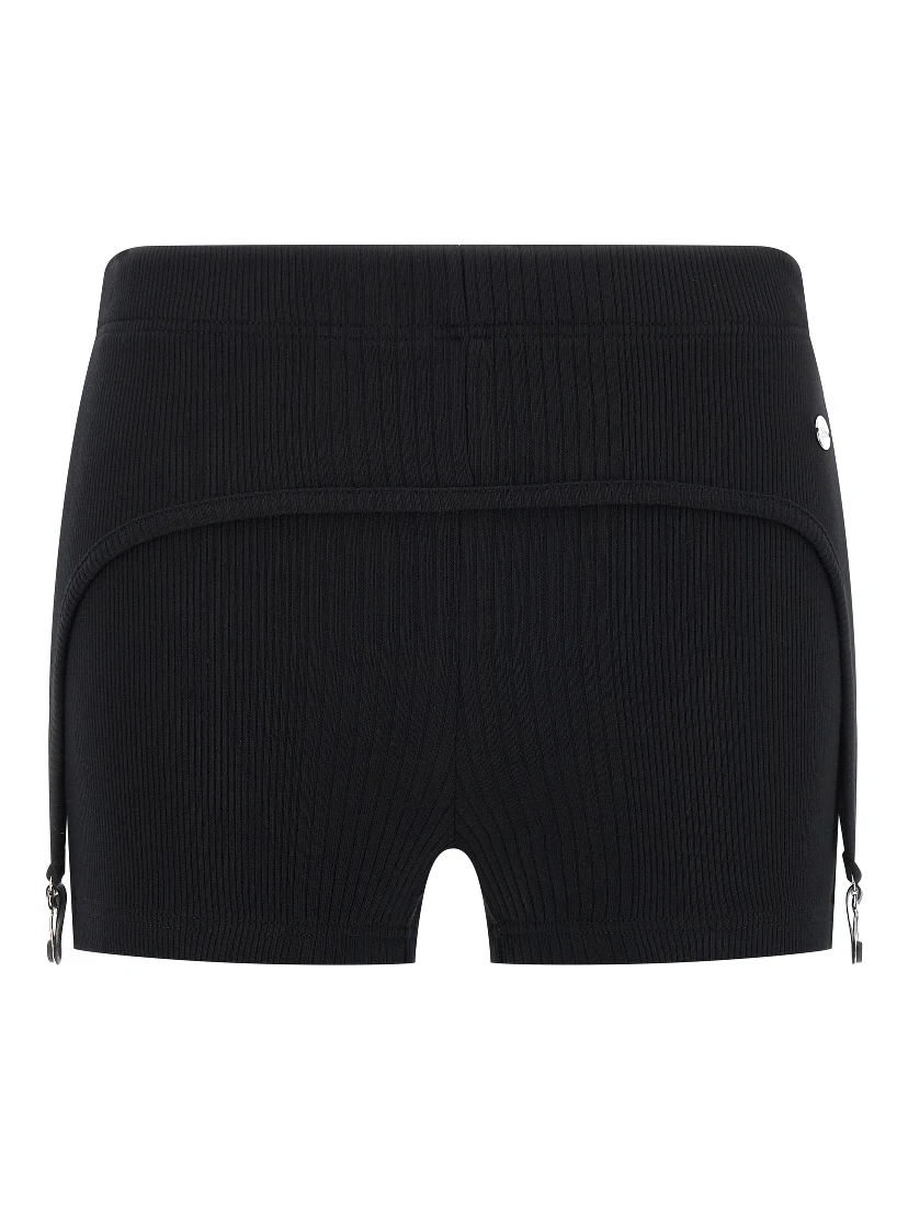 Black Cotton Bermuda Shorts