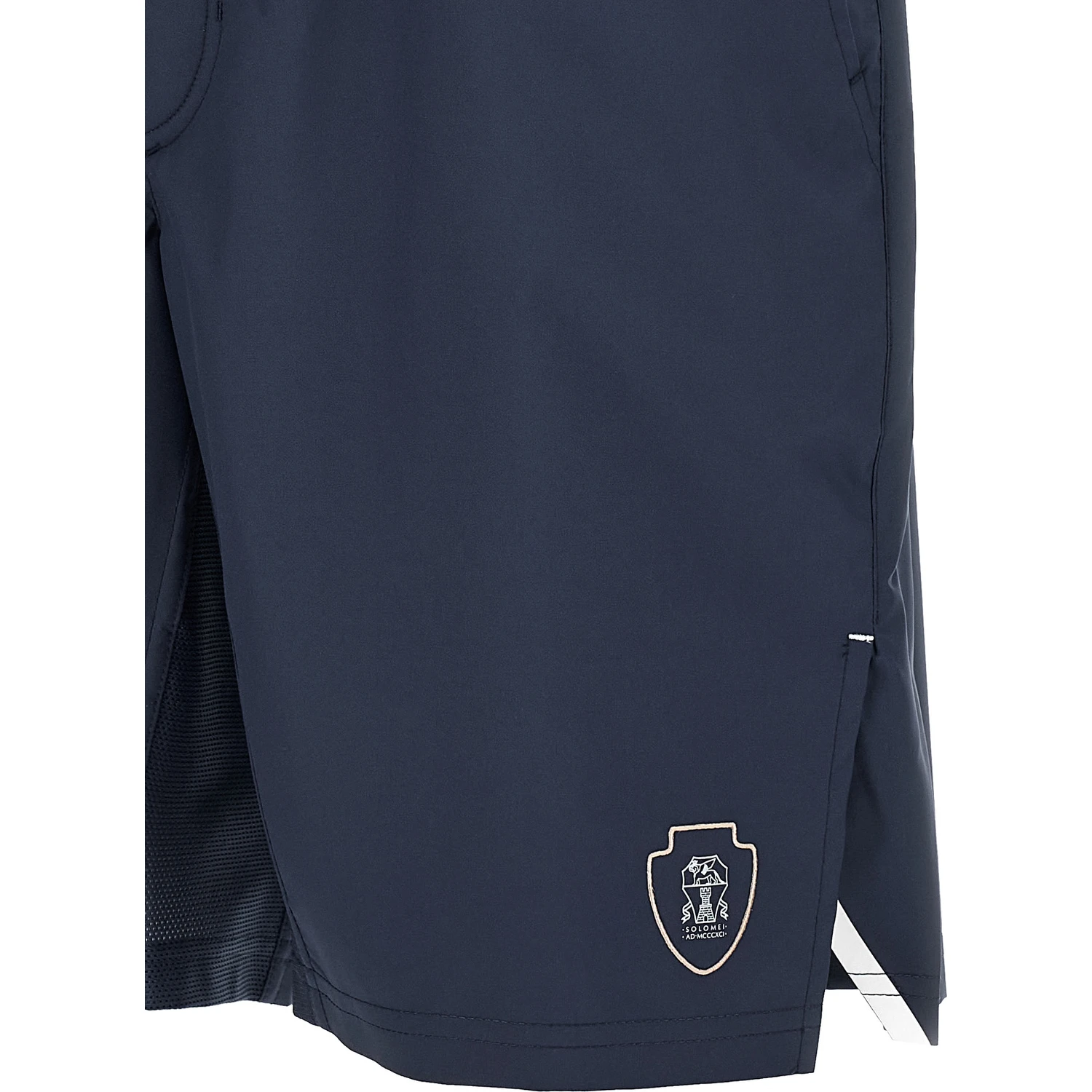 Blue Polyester Bermuda Shorts