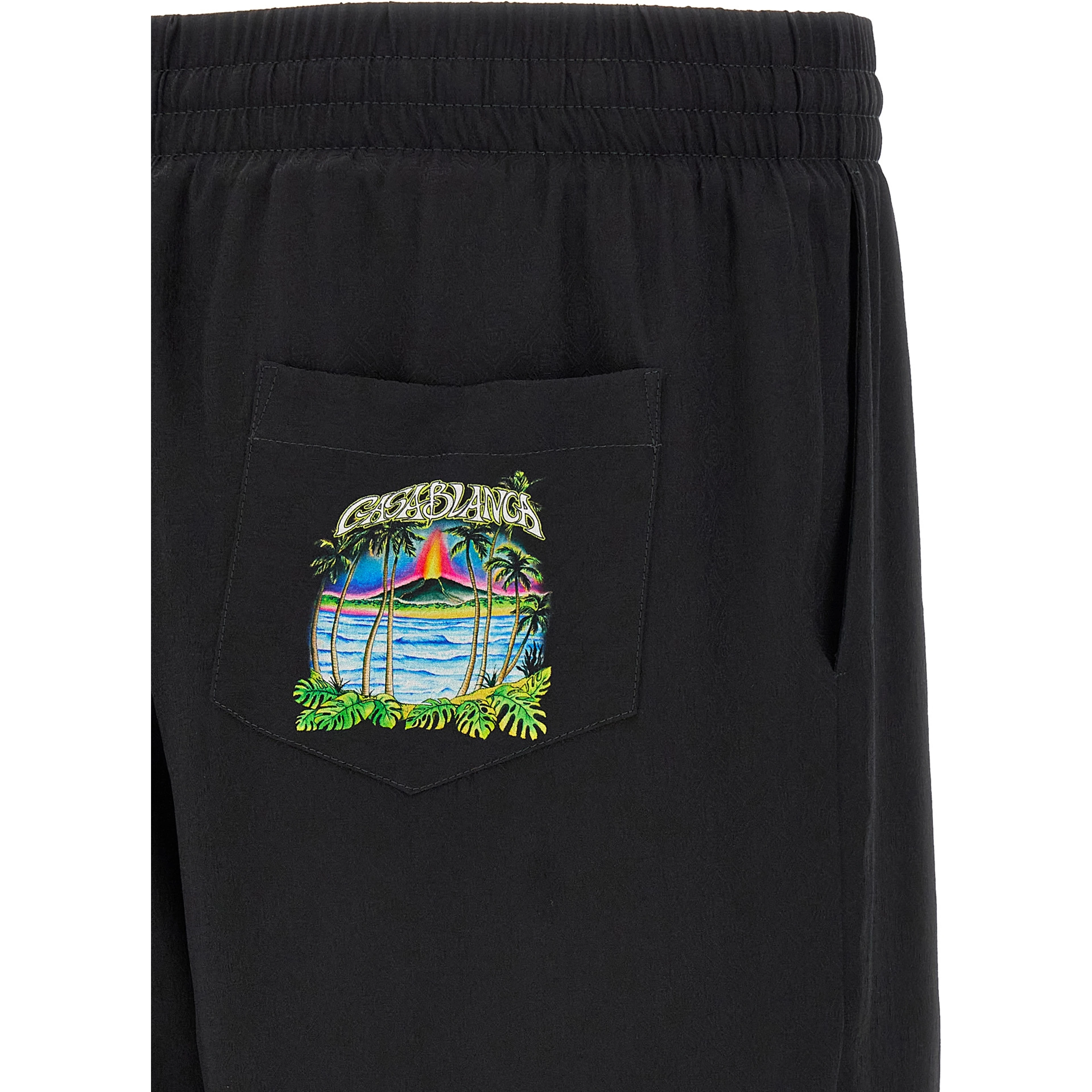 Black Silk Bermuda Shorts