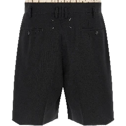 Black Wool Bermuda Shorts