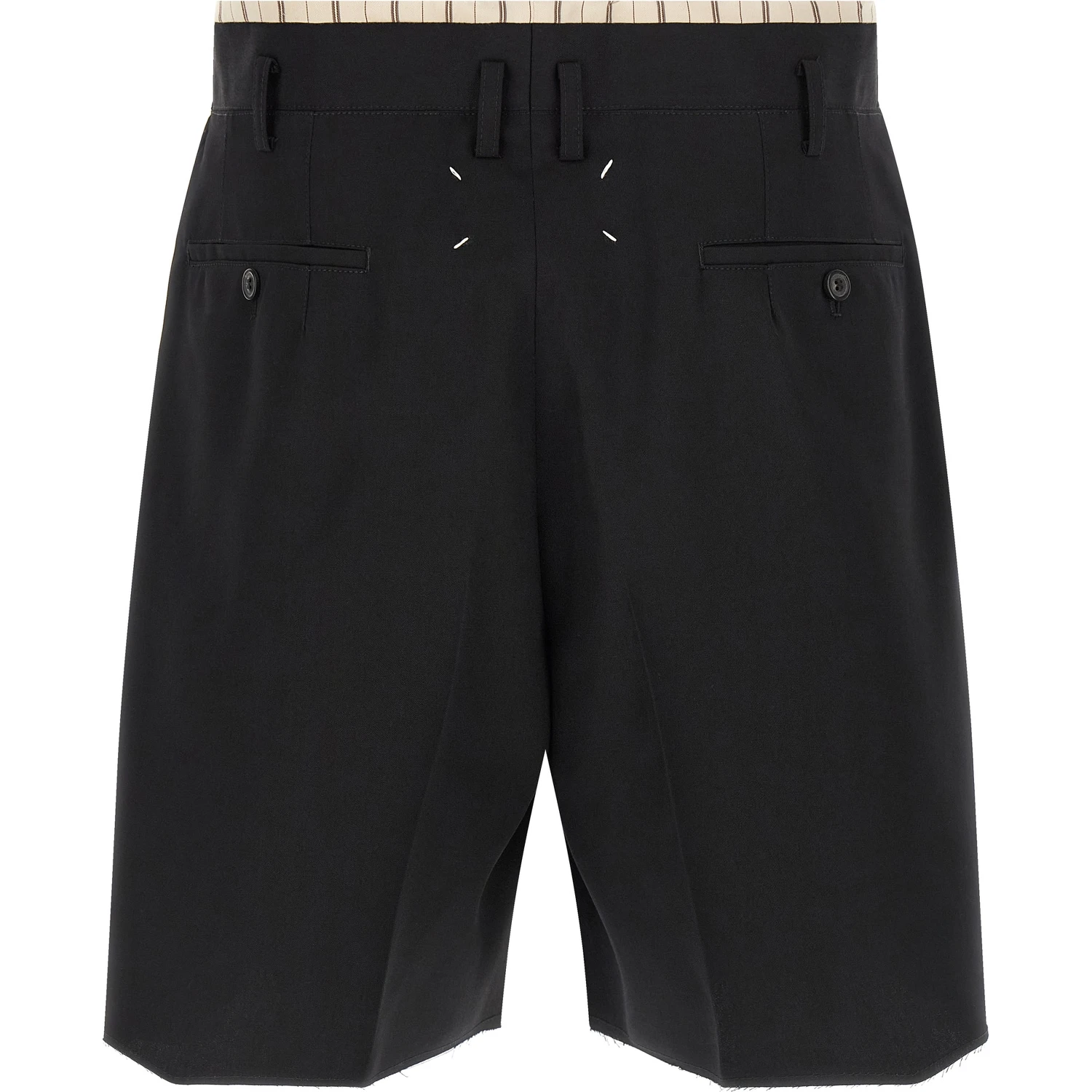Black Wool Bermuda Shorts